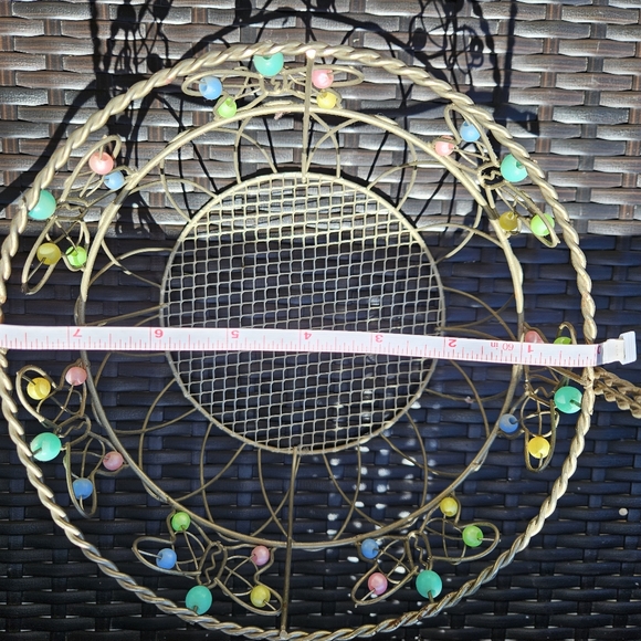 Metal and beaded basket - Picture 6 of 6